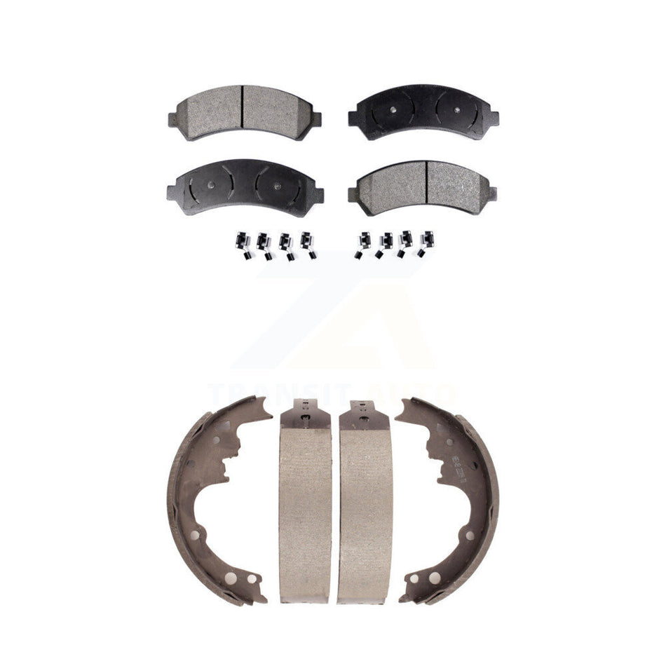 Front Rear Semi-Metallic Brake Pads And Drum Shoes Kit For Chevrolet S10 Blazer GMC Jimmy 4WD KFN-100126