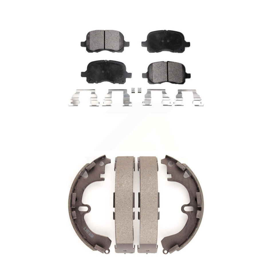 Front Rear Semi-Metallic Brake Pads And Drum Shoes Kit For Toyota Corolla Chevrolet Prizm KFN-100129