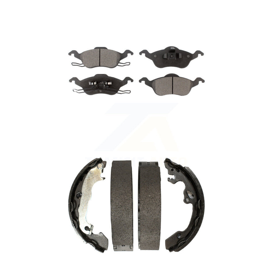 Front Rear Semi-Metallic Brake Pads And Drum Shoes Kit For Ford Focus KFN-100140