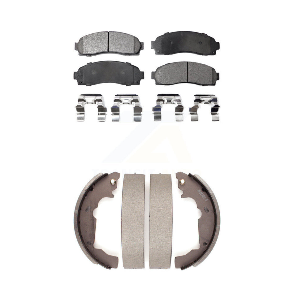 Front Rear Semi-Metallic Brake Pads And Drum Shoes Kit For Saturn Vue Chevrolet Equinox Pontiac Torrent KFN-100152