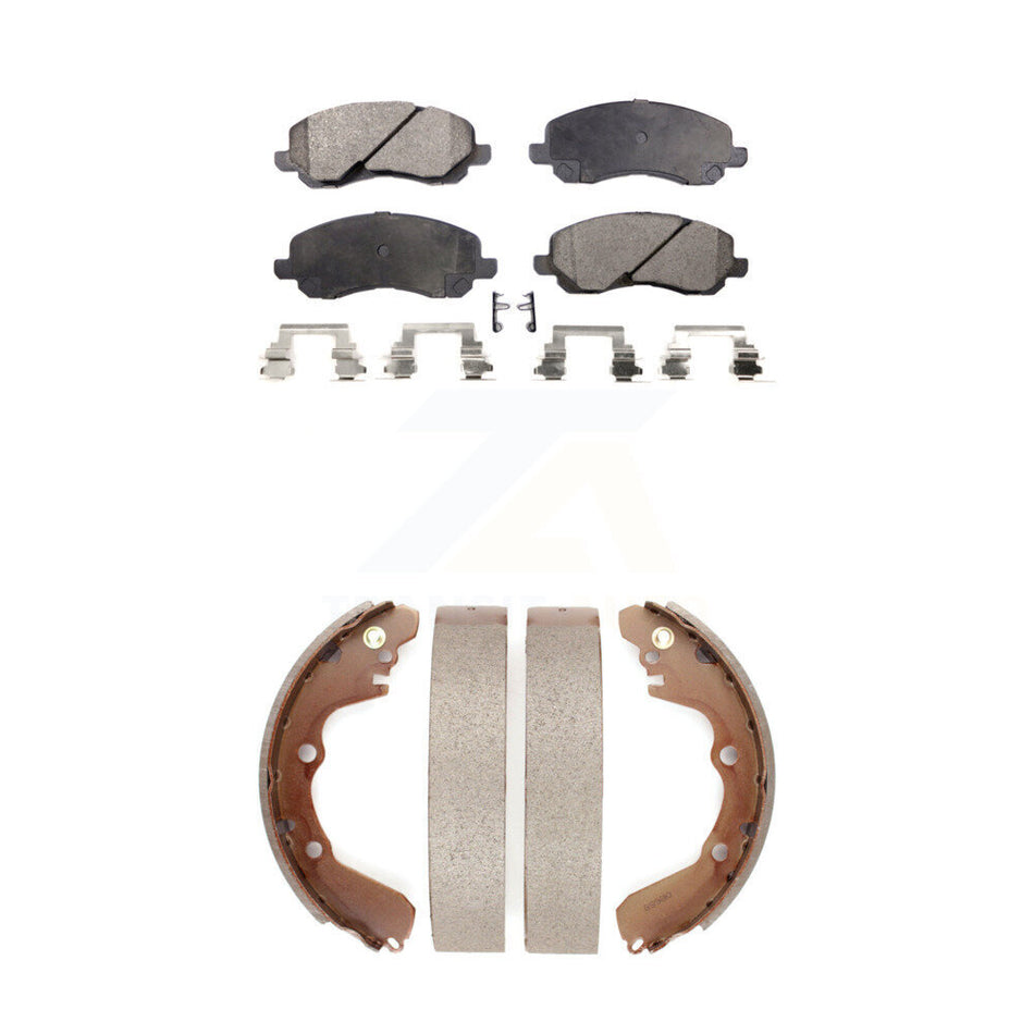 Front Rear Semi-Metallic Brake Pads And Drum Shoes Kit For Chrysler Sebring Mitsubishi Dodge Stratus Eclipse Galant KFN-100171