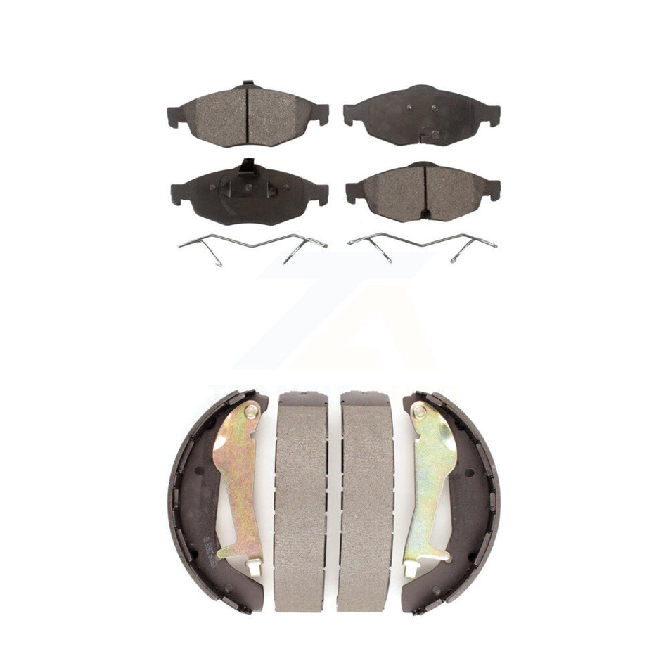 Front Rear Semi-Metallic Brake Pads And Drum Shoes Kit For Chrysler Sebring Dodge Stratus KFN-100175