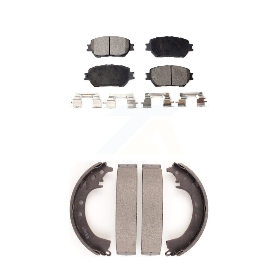 Front Rear Semi-Metallic Brake Pads And Drum Shoes Kit For Toyota Camry KFN-100183