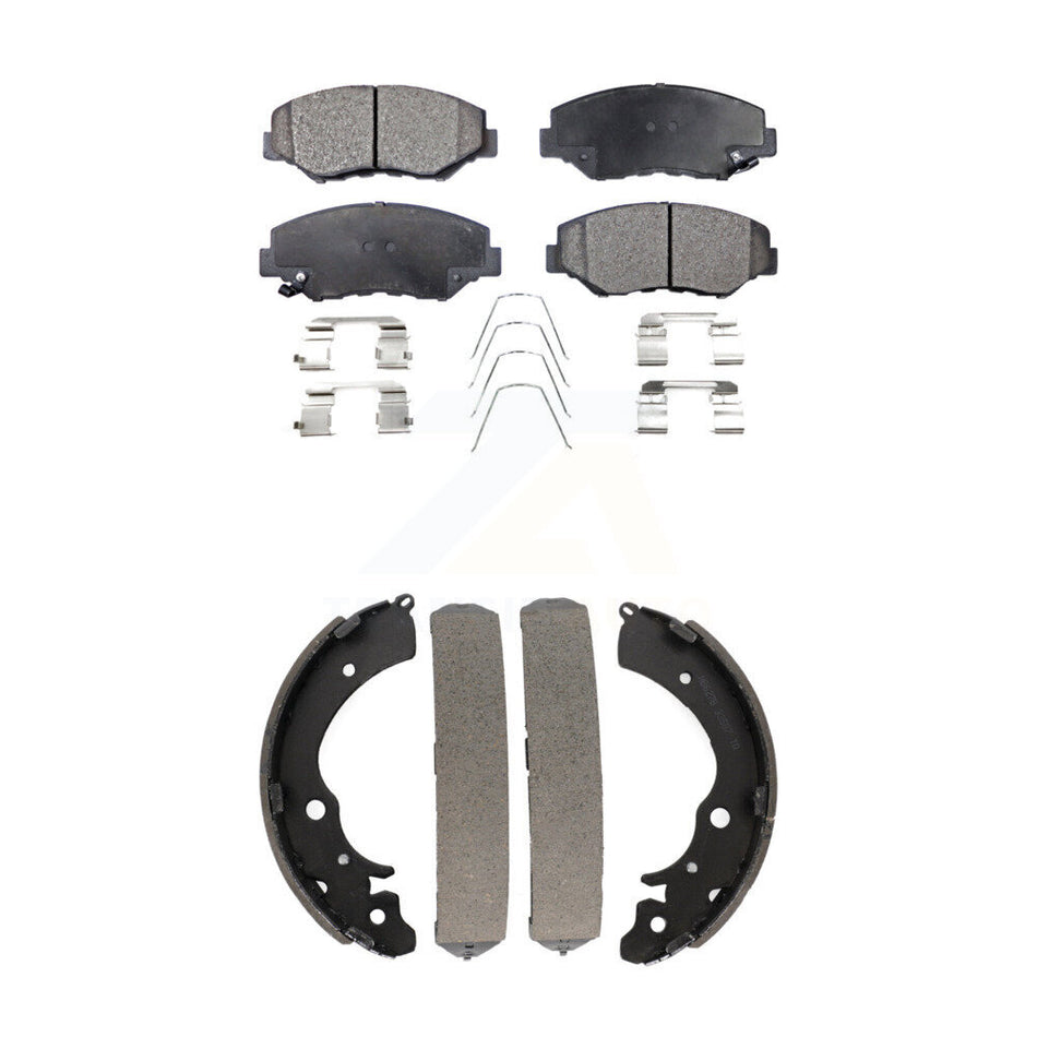 Front Rear Semi-Metallic Brake Pads And Drum Shoes Kit For Honda Accord Fit KFN-100185