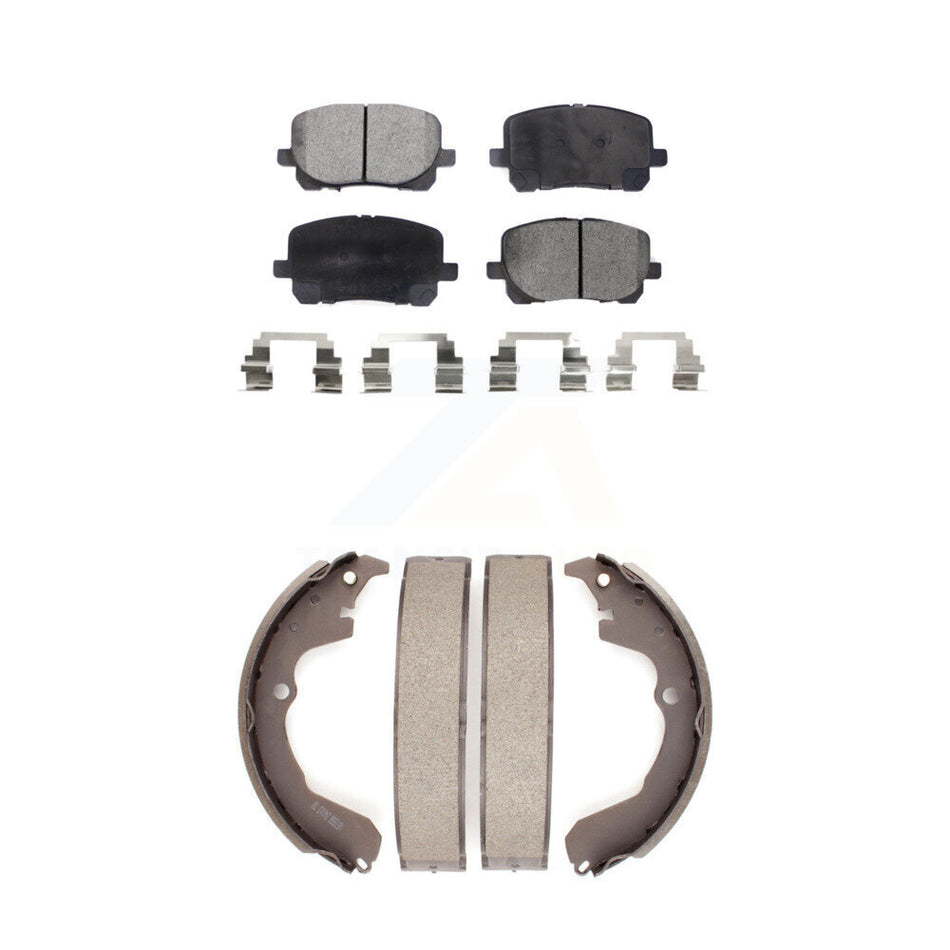 Front Rear Semi-Metallic Brake Pads And Drum Shoes Kit For Toyota Matrix Pontiac Vibe KFN-100188