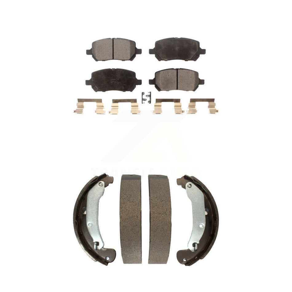 Front Rear Semi-Metallic Brake Pads And Drum Shoes Kit For Chevrolet Cobalt Saturn Ion Pontiac G5 Pursuit KFN-100199