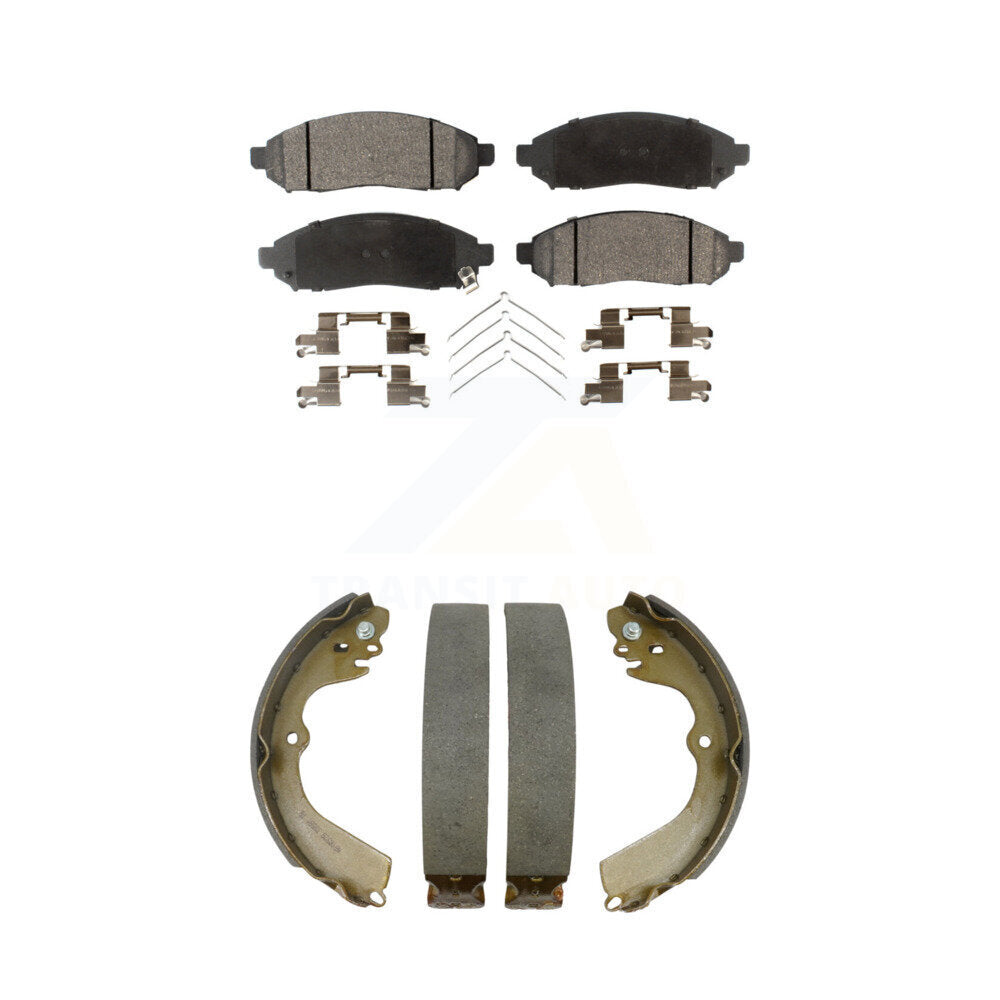 Front Rear Semi-Metallic Brake Pads Drum Shoe Kit For Nissan NV200 Chevrolet City Express KFN-100209