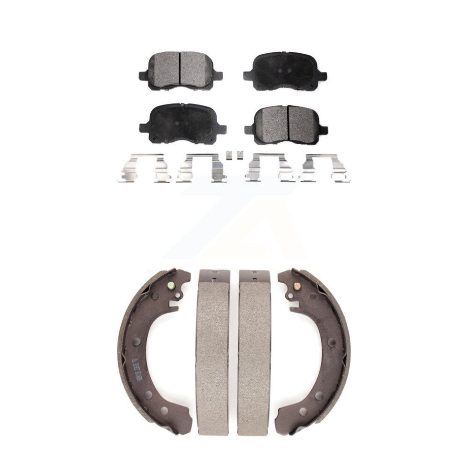 Front Rear Semi-Metallic Brake Pads And Drum Shoes Kit For 2002 Toyota Corolla From 04 02 KFN-100218