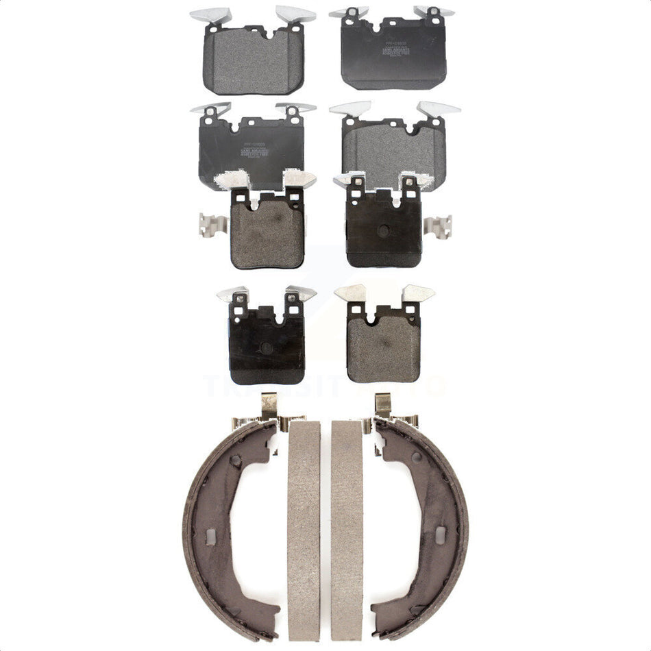 Front Rear Semi-Metallic Brake Pads And Parking Shoes Kit For BMW 328i 428i Gran Coupe 230i xDrive 228i M240i KFN-100487