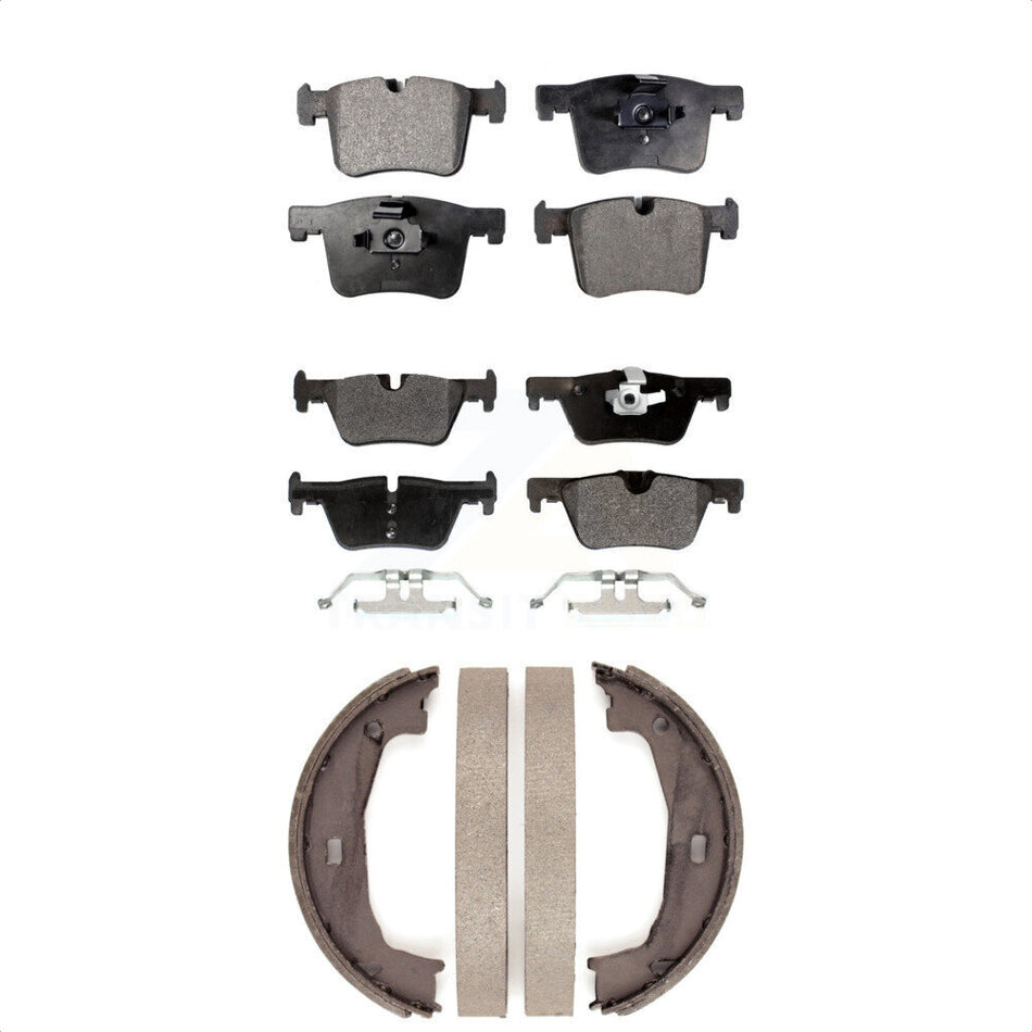 Front Rear Semi-Metallic Brake Pads And Parking Shoes Kit For BMW 328i 320i xDrive 428i Gran Coupe 228i 230i 328d KFN-100488