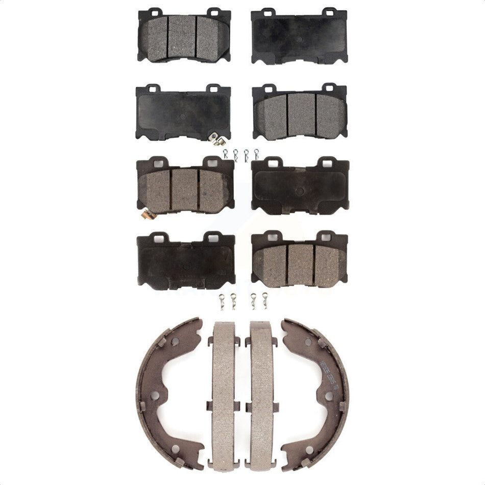 Front Rear Semi-Metallic Brake Pads And Parking Shoes Kit For Infiniti G37 Nissan 370Z Q60 INFINITI KFN-100505