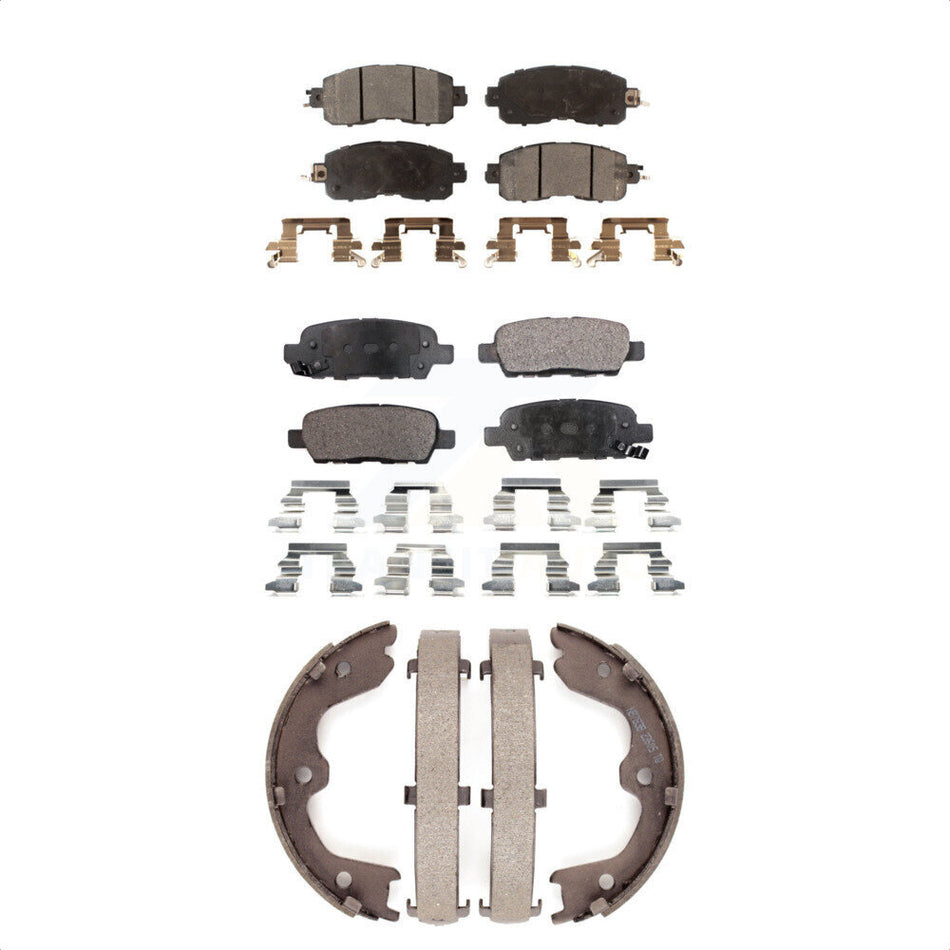 Front Rear Semi-Metallic Brake Pads And Parking Shoes Kit For Nissan Altima KFN-100506