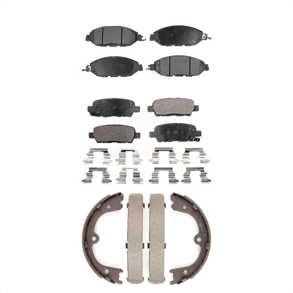 Front Rear Semi-Metallic Brake Pads And Parking Shoes Kit For Nissan Pathfinder Infiniti JX35 QX60 INFINITI KFN-100519