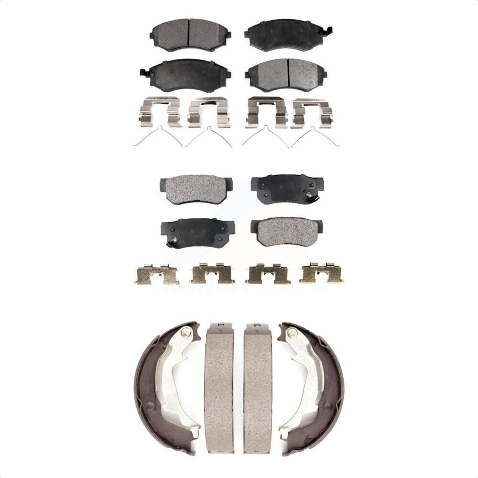 Front Rear Semi-Metallic Brake Pads And Parking Shoes Kit For Hyundai Sonata Kia Optima KFN-100526