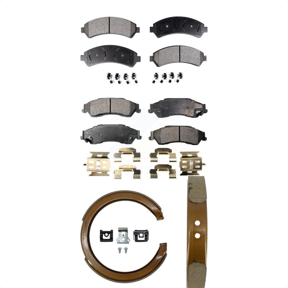 Front Rear Semi-Metallic Brake Pads And Parking Shoes Kit For Chevrolet S10 Blazer GMC Sonoma Jimmy Oldsmobile Bravada KFN-100538