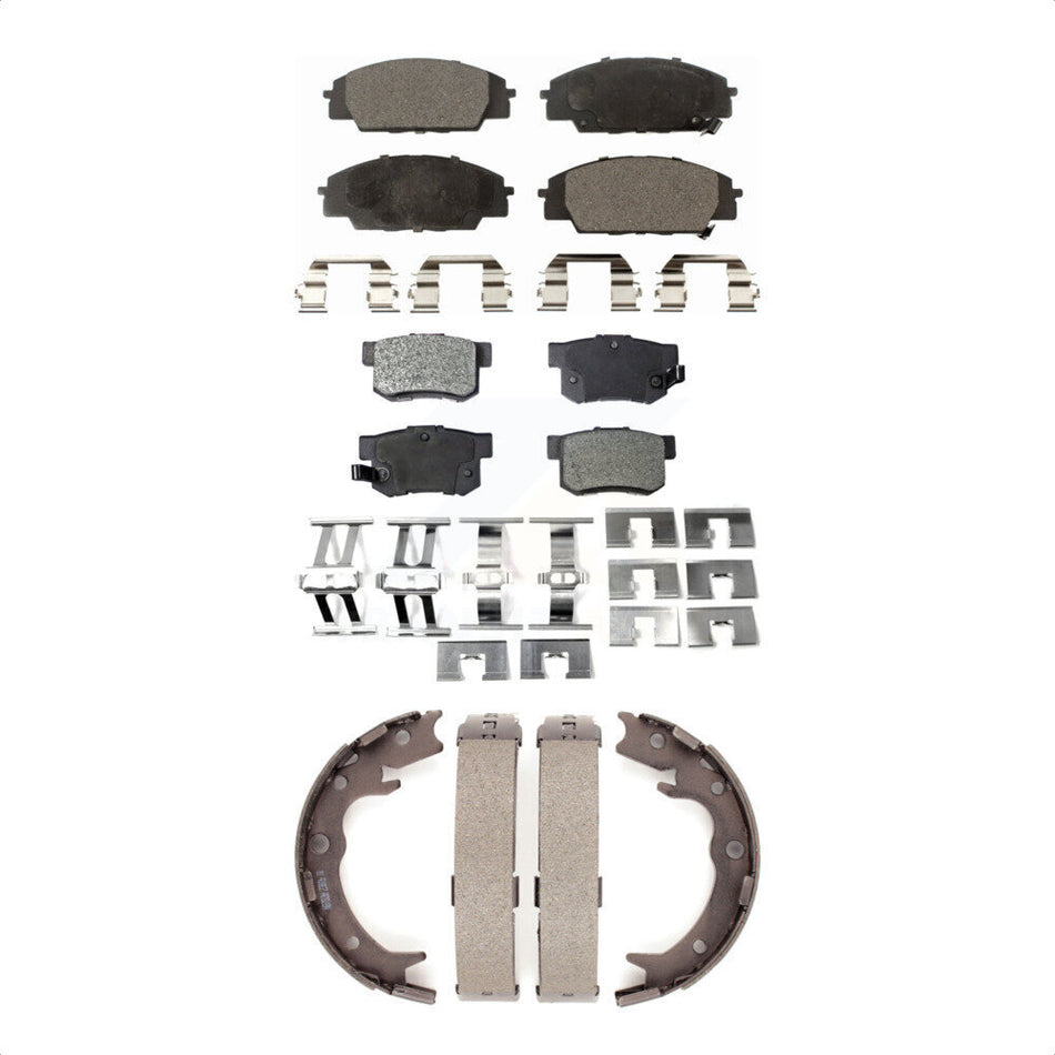 Front Rear Semi-Metallic Brake Pads And Parking Shoes Kit For 2000-2006 Honda S2000 KFN-100546