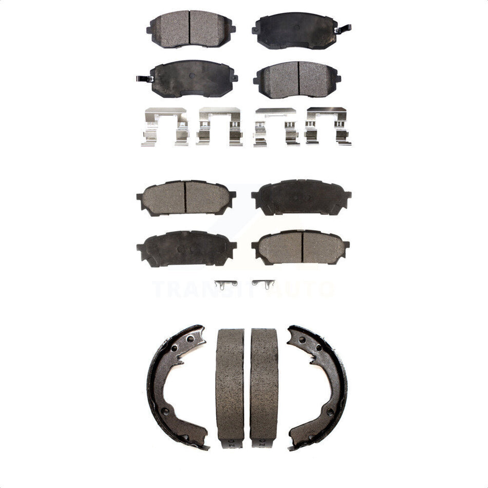 Front Rear Semi-Metallic Brake Pads And Parking Shoes Kit For Subaru Forester Impreza KFN-100600