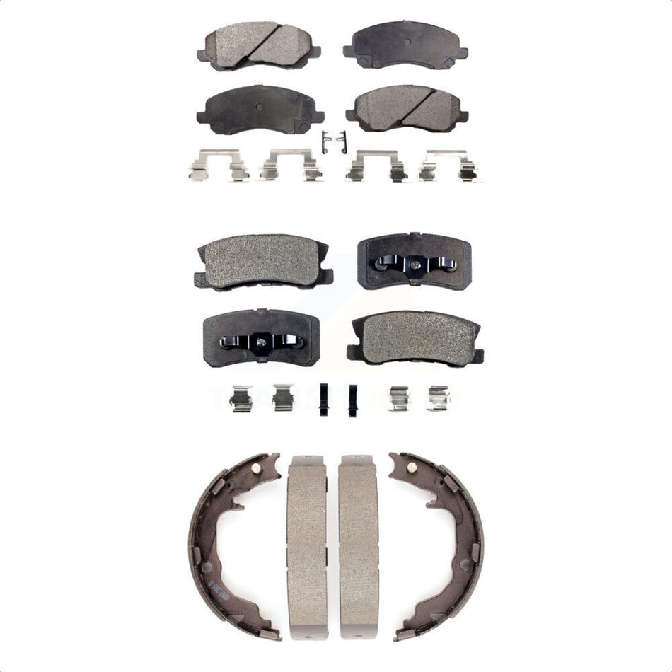 Front Rear Semi-Metallic Brake Pads And Parking Shoes Kit For Jeep Compass Patriot Mitsubishi Chrysler 200 Dodge Avenger Lancer Outlander Sport RVR KFN-100616