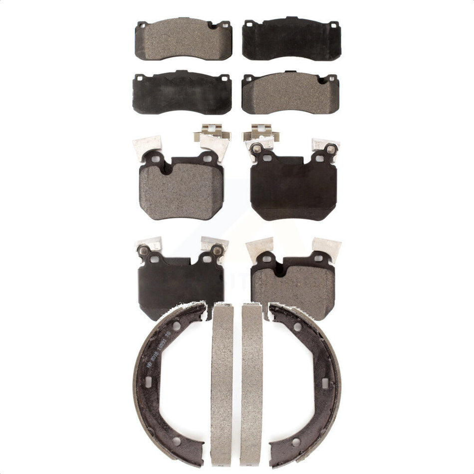 Front Rear Semi-Metallic Brake Pads And Parking Shoes Kit For BMW 135i 135is KFN-100669