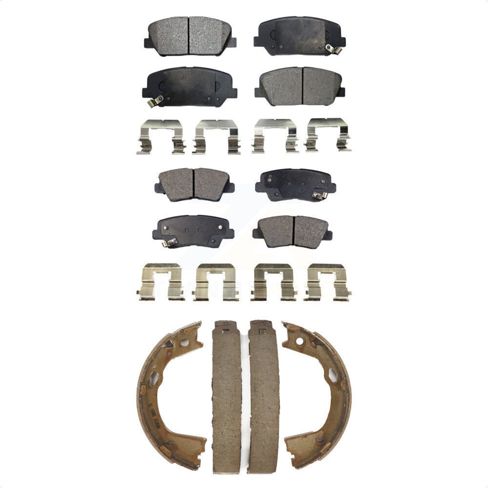 Front Rear Semi-Metallic Brake Pads And Parking Shoes Kit For Kia Optima KFN-100723