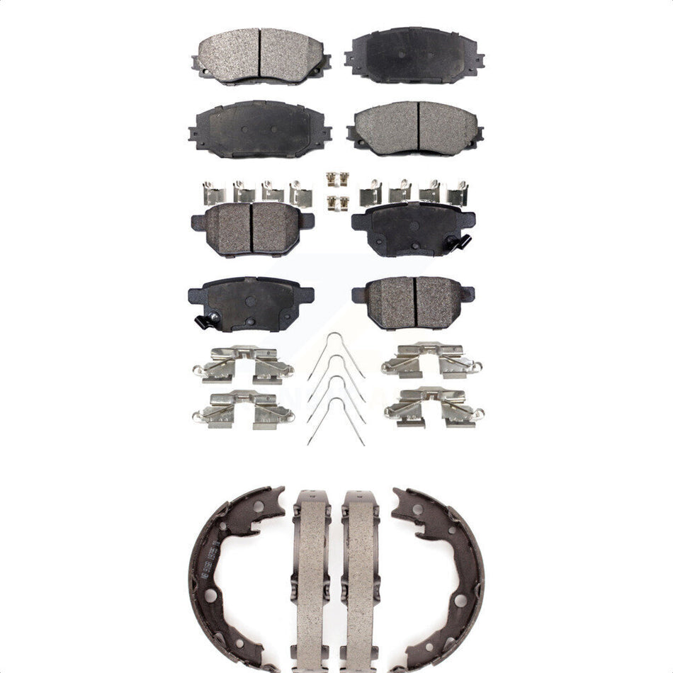 Front Rear Semi-Metallic Brake Pads And Parking Shoes Kit For Toyota Matrix Pontiac Vibe KFN-100751