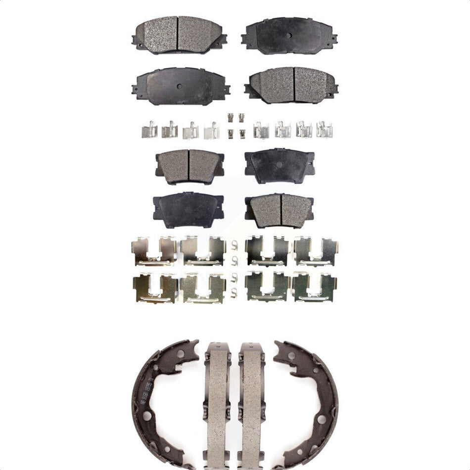Front Rear Semi-Metallic Brake Pads And Parking Shoes Kit For Toyota RAV4 Matrix Pontiac Vibe KFN-100752