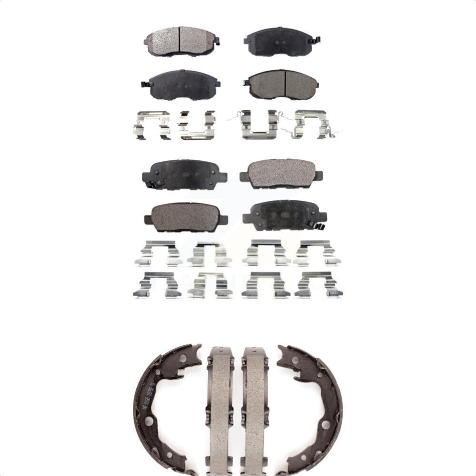 Front Rear Semi-Metallic Brake Pads And Parking Shoes Kit For Nissan Sentra Juke KFN-100755