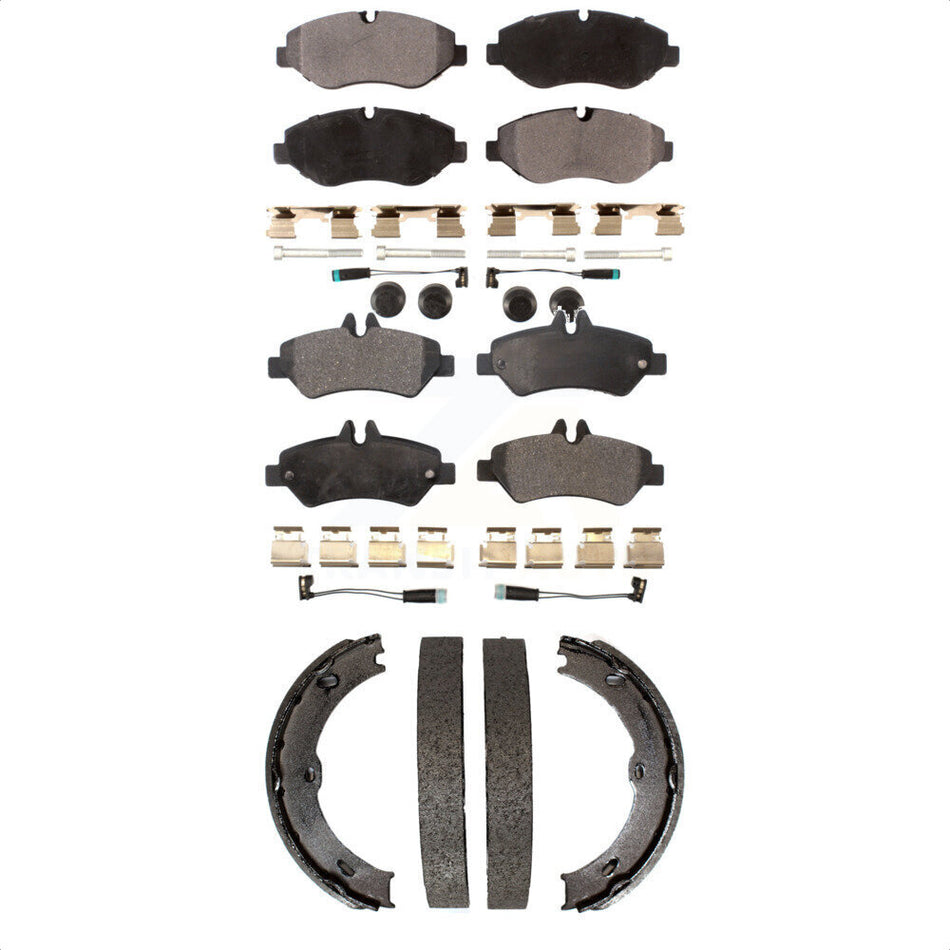 Front Rear Semi-Metallic Brake Pads And Parking Shoes Kit For Sprinter 2500 Mercedes-Benz Dodge Freightliner KFN-100769
