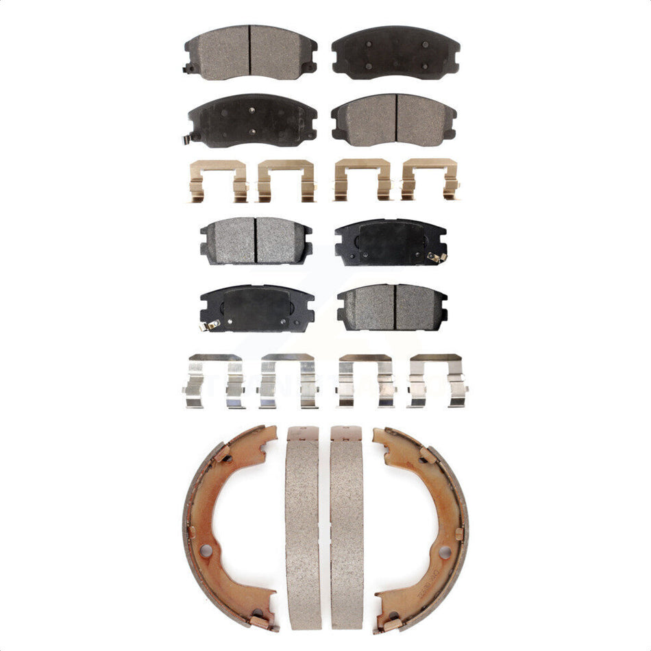 Front Rear Semi-Metallic Brake Pads And Parking Shoes Kit For Chevrolet Equinox Saturn Vue Captiva Sport Pontiac Torrent Suzuki XL-7 KFN-100771
