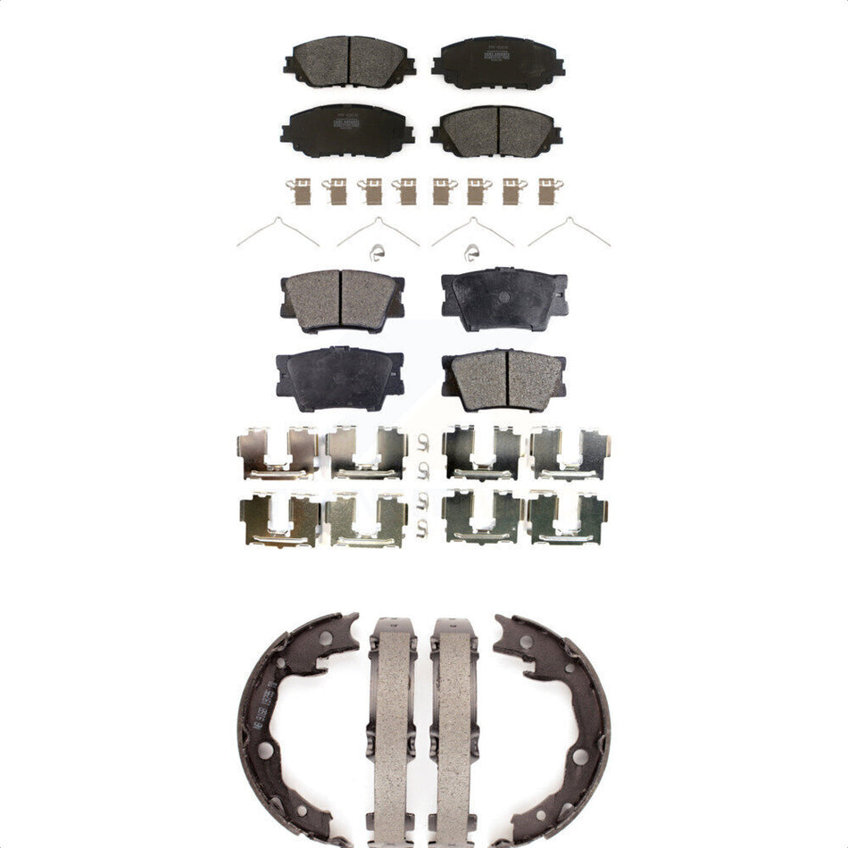 Front Rear Semi-Metallic Brake Pads And Parking Shoes Kit For Toyota Camry KFN-100796