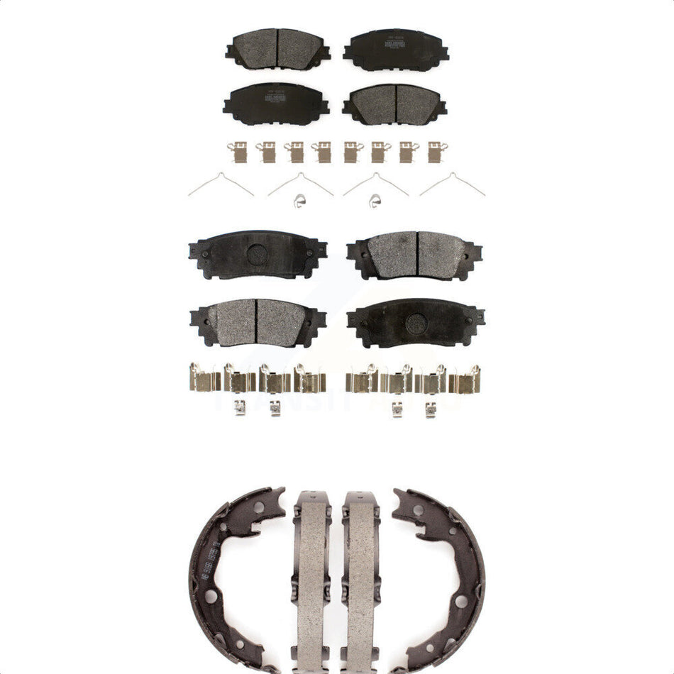 Front Rear Semi-Metallic Brake Pads And Parking Shoes Kit For Toyota Camry KFN-100797