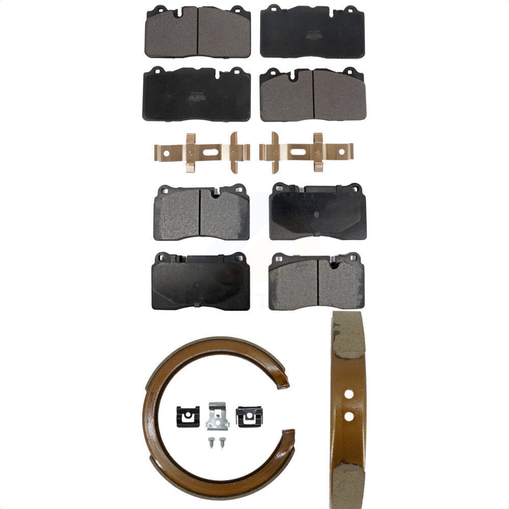 Front Rear Semi-Metallic Brake Pads And Parking Shoes Kit For Chevrolet Corvette KFN-100813