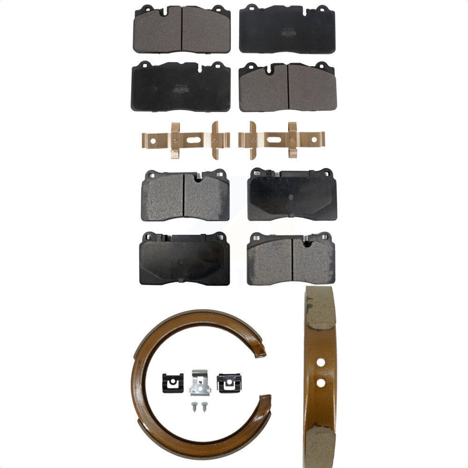 Front Rear Semi-Metallic Brake Pads And Parking Shoes Kit For Chevrolet Corvette KFN-100813