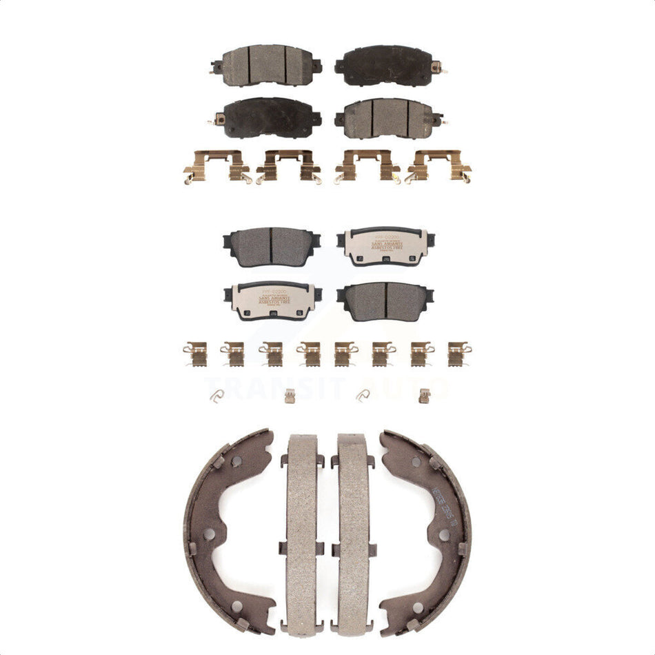 Front Rear Semi-Metallic Brake Pads And Parking Shoes Kit For Nissan Altima KFN-100817