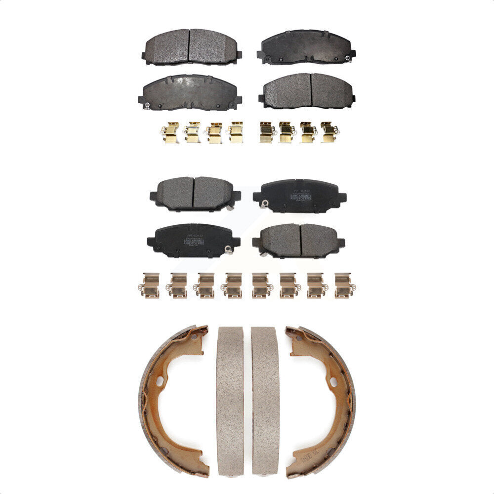 Front Rear Semi-Metallic Brake Pads And Parking Shoes Kit For Jeep Wrangler KFN-100818