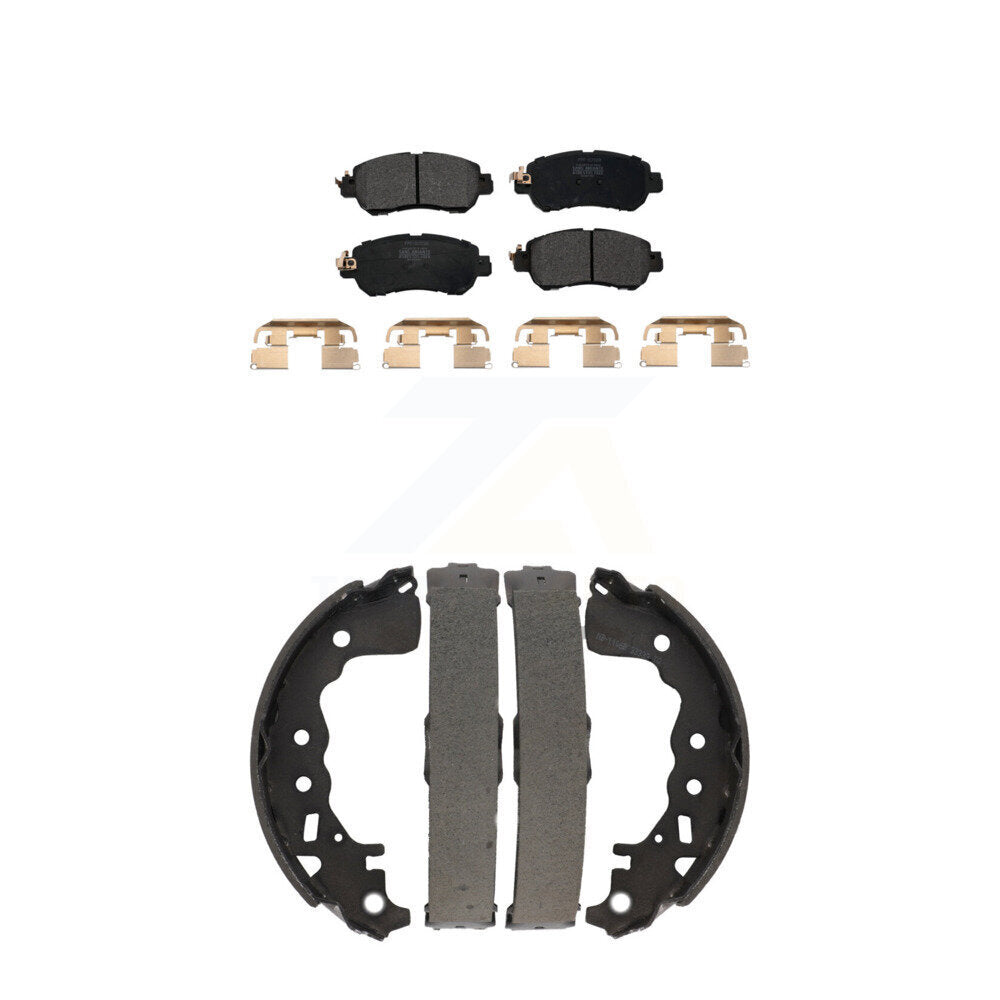 Front Rear Semi-Metallic Brake Pads And Drum Shoes Kit For Nissan Kicks Versa KFN-100820