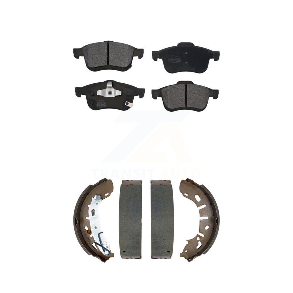 Front Rear Semi-Metallic Brake Pads And Drum Shoes Kit For 2015-2021 Ram ProMaster City KFN-100823