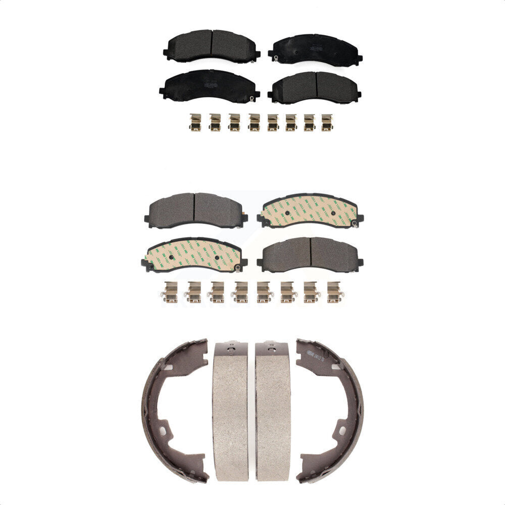 Front Rear Semi-Metallic Brake Pads And Parking Shoes Kit For Ram 2500 3500 KFN-100827