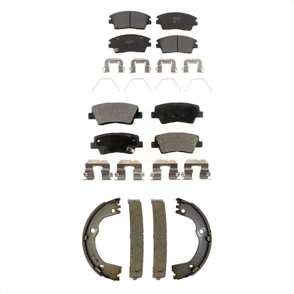 Front Rear Semi-Metallic Brake Pads And Parking Shoes Kit For Hyundai Tucson Kia Sportage KFN-100843