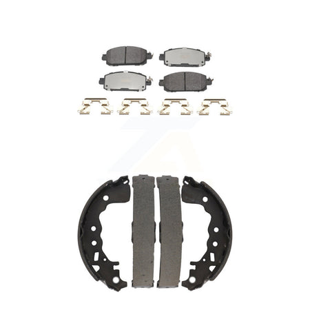 Front Rear Semi-Metallic Brake Pads Drum Shoes Kit For 2021 Nissan Kicks Disc rear brakes KFN-100858