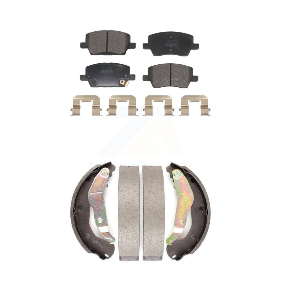 Front Rear Semi-Metallic Brake Pads And Drum Shoes Kit For 2018-2020 Chevrolet Sonic KFN-100860