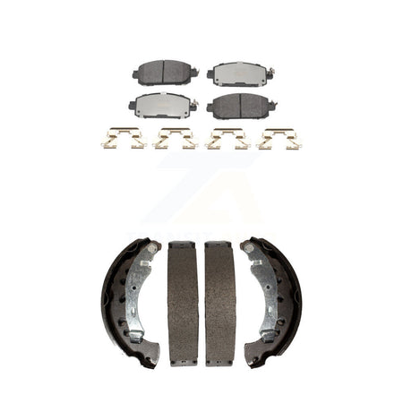 Front Rear Semi-Metallic Brake Pads And Drum Shoes Kit For 2020-2023 Nissan Sentra KFN-100862