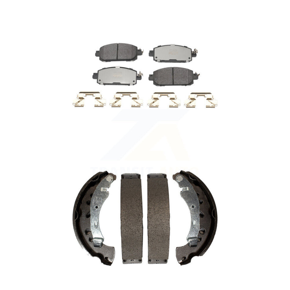 Front Rear Semi-Metallic Brake Pads And Drum Shoes Kit For 2020-2023 Nissan Sentra KFN-100862
