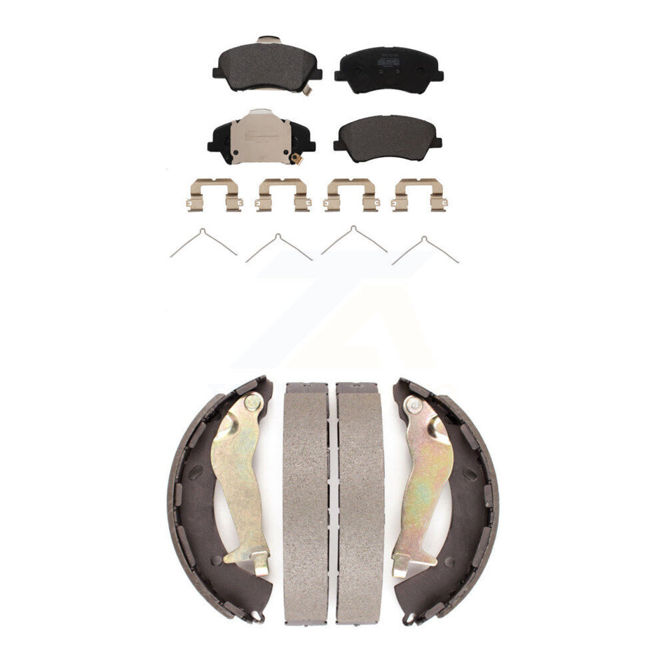 Front Rear Semi-Metallic Brake Pads And Drum Shoes Kit For Kia Rio Hyundai Accent KFN-100863