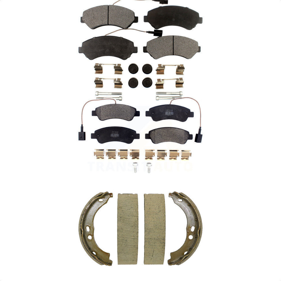 Front Rear Semi-Metallic Brake Pads And Parking Shoe Kit For Ram ProMaster 2500 3500 1500 KFN-100866