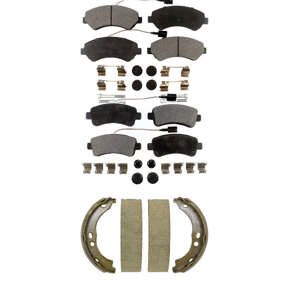 Front Rear Semi-Metallic Brake Pads And Parking Shoe Kit For Ram ProMaster 2500 3500 1500 KFN-100867