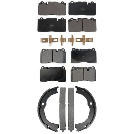 Front Rear Semi-Metallic Brake Pads Parking Shoes Kit For 2014-2015 Chevrolet Camaro Z 28 KFN-100879
