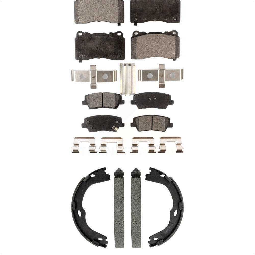 Front Rear Semi-Metallic Brake Pads And Parking Shoes Kit For Cadillac ATS CTS KFN-100881