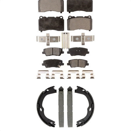 Front Rear Semi-Metallic Brake Pads And Parking Shoes Kit For Cadillac ATS CTS KFN-100881