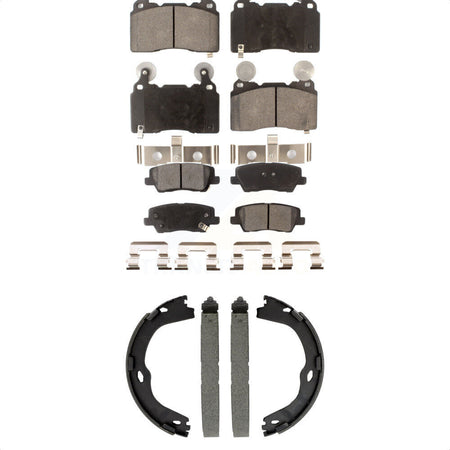 Front Rear Semi-Metallic Brake Pads And Parking Shoes Kit For Cadillac CTS KFN-100884